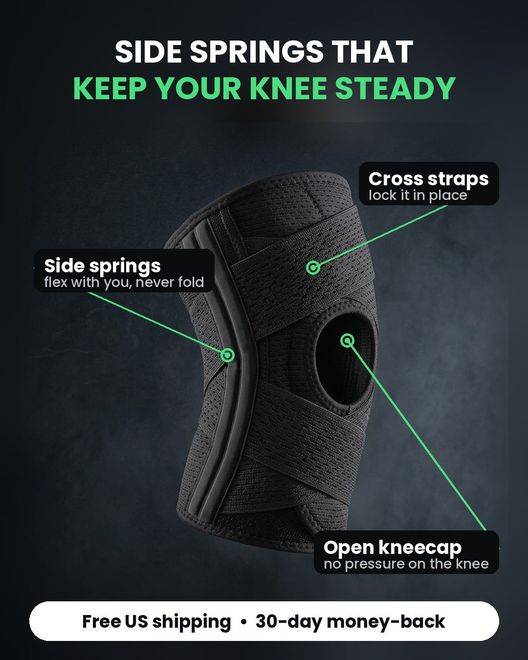 AdamRise Knee Brace with Side Spring Stabilizers